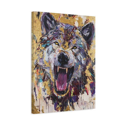 Abstract Graffiti Wolf Canvas Print | Modern Wildlife Art — Canvas wall art