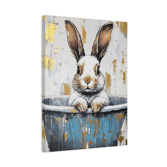 Vintage Easter Bunny Print | Rustic Animal Wall Art | Rabbit Painting | Farmhouse Home Decor | Vintage Nursery Poster | Bunny