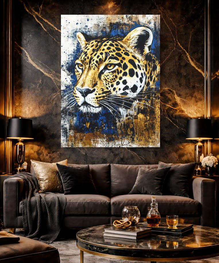 Leopard Canvas Print | Modern Wildlife Wall Art — Framed Print wall art