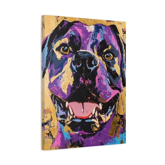 Colorful Rottweiler Art | Pop Art Dog Print | Custom Pet Painting | Rottie Mom Gift | Happy Animal Portrait — Canvas wall art