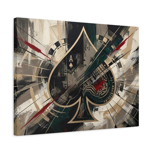 Ace of Spades Wall Art, Luxury Poker Canvas Print for Game Room — Canvas wall art