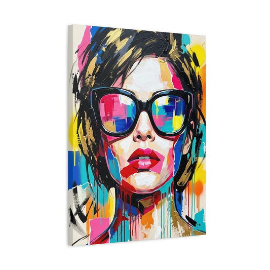 Fashion Wall Art, Colorful Woman Canvas Print, Glam Room Decor — Canvas wall art