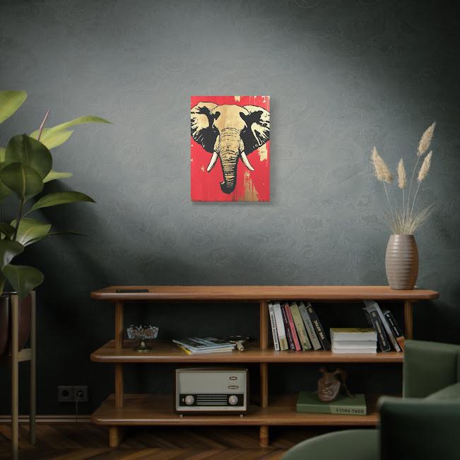 Gold Elephant Art Print | Modern Luxury Safari Wall Decor — Framed Print wall art