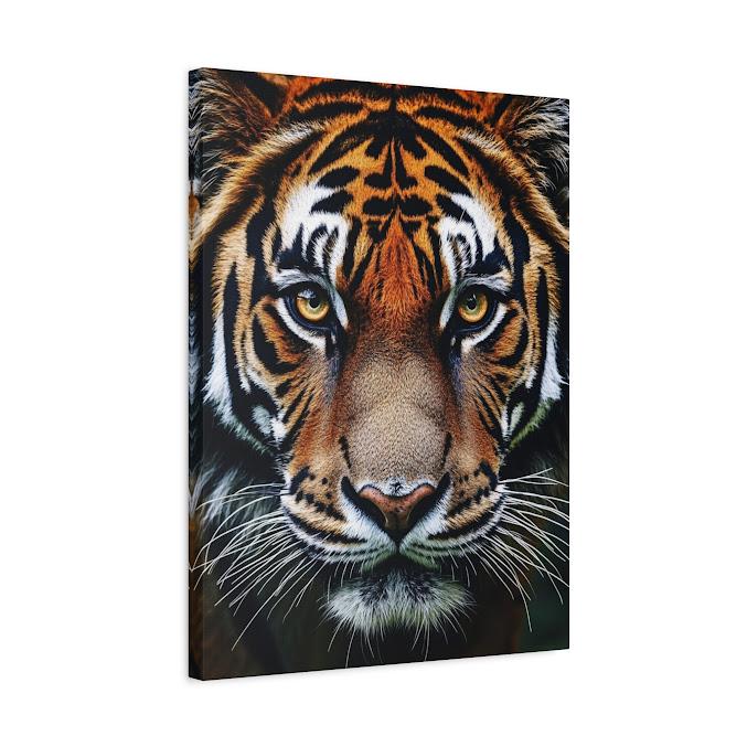 Tiger Wall Art Canvas Print , Wildlife Decor, Safari Animal Artwork for Office or Man Cave, Big Cat Poster — Canvas wall art