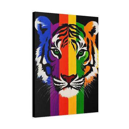 Rainbow Tiger Canvas Print, Colorful Animal Wall Art, Modern Home Decor — Canvas wall art