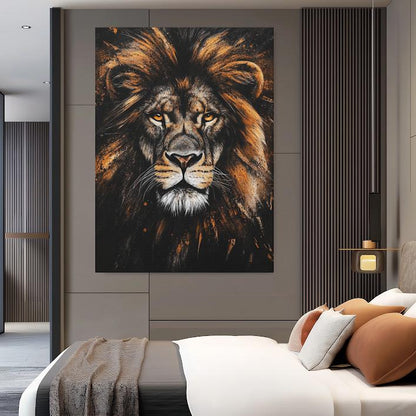 Lion Canvas Print | Bold Animal Wall Art, Safari Decor — Framed Print wall art