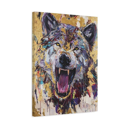 Abstract Graffiti Wolf Canvas Print | Modern Wildlife Art — Canvas wall art