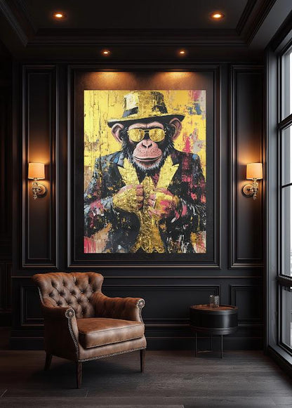 Graffiti Monkey Canvas Print | Modern Wildlife Art — Framed Print wall art