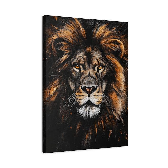 Lion Canvas Print | Bold Animal Wall Art, Safari Decor — Canvas wall art