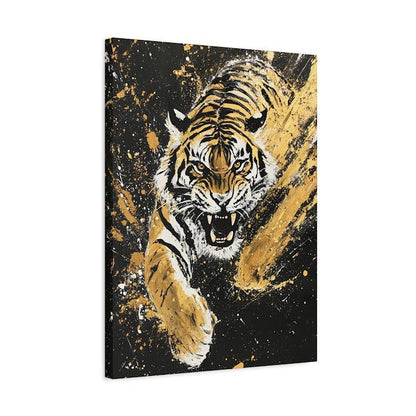 Golden Tiger Canvas Art, Animal Wall Decor, Wildlife Print — Canvas wall art