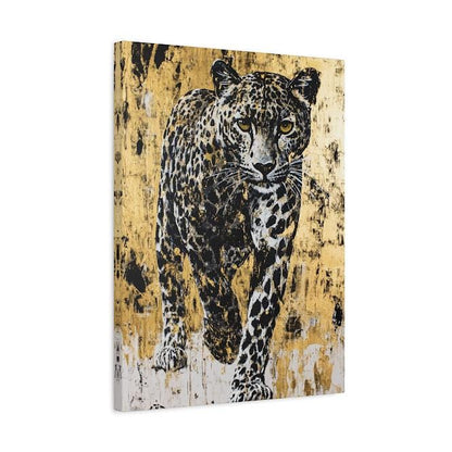 Leopard Canvas Art | Bold Gold Animal Print, Jungle Decor — Canvas wall art