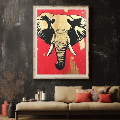 Gold Elephant Art Print | Modern Luxury Safari Wall Decor — Poster wall art