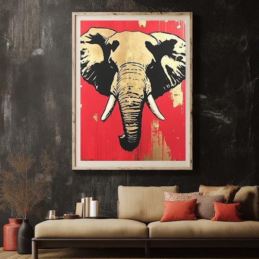 Gold Elephant Art Print | Modern Luxury Safari Wall Decor — Poster wall art