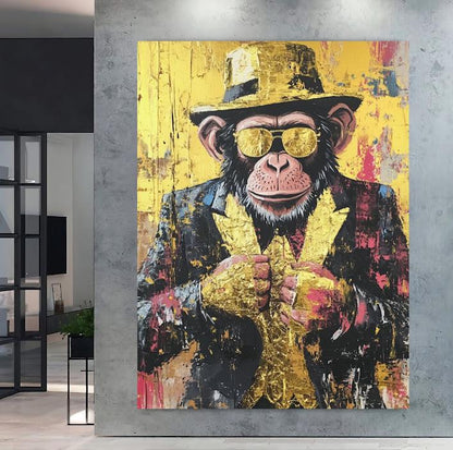 Graffiti Monkey Canvas Print | Modern Wildlife Art — Framed Print wall art