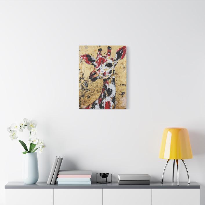 Gold Leaf Giraffe Painting | Modern African Animal Art | Luxury Artwork | Canvas or Poster | Colorful Safari Animal Art —
