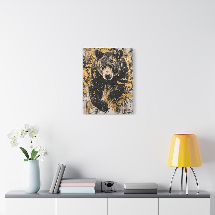 Bear Large Wall Art Print | Canvas or Poster | Hunting lodge decor | Forest Wildlife Artwork | Modern Rustic Animal Original