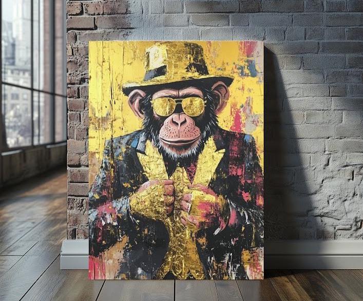 Graffiti Monkey Canvas Print | Modern Wildlife Art — Poster wall art