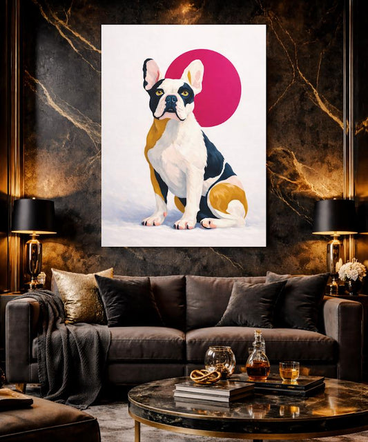 French Bulldog Canvas Print | Bold Modern Dog Art | Puppy Portrait Poster — Canvas wall art