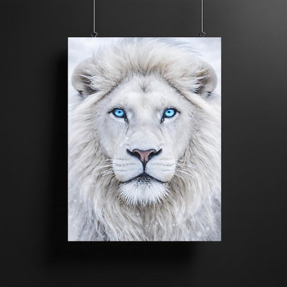 White Lion Wall Art | Majestic Wildlife Canvas Print, Big Cat Decor (Poster) — Canvas wall art