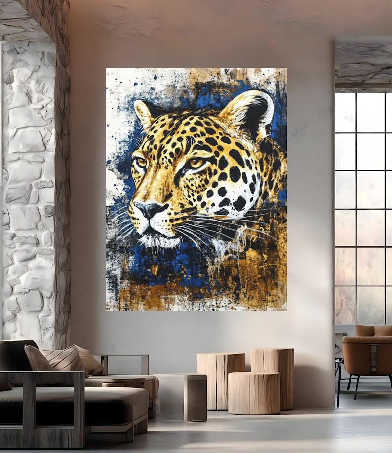 Leopard Canvas Print | Modern Wildlife Wall Art — Canvas wall art