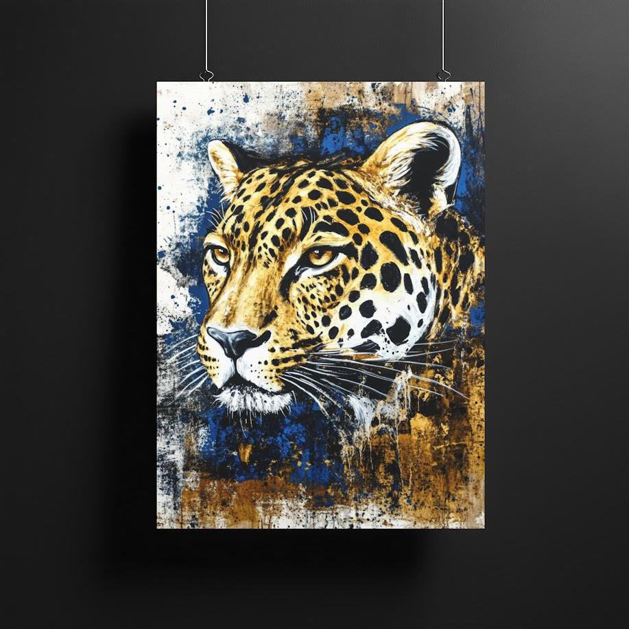 Leopard Canvas Print | Modern Wildlife Wall Art — Framed Print wall art
