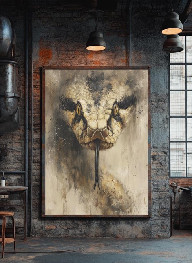 Cobra Wall Art, Dark Reptile Poster Print For Gothic Room Decor — Poster wall art