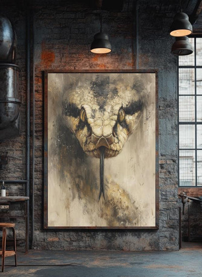 Cobra Wall Art, Dark Reptile Poster Print For Gothic Room Decor — Poster wall art