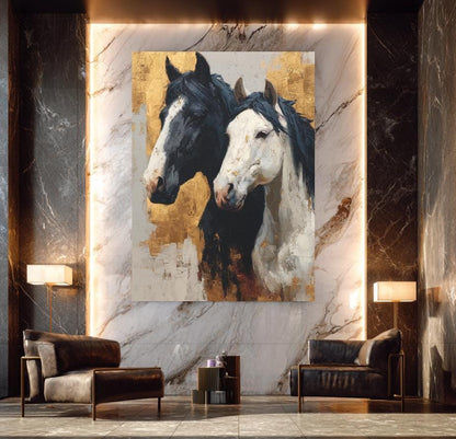 Rustic Horse Art | Modern Luxury Farmhouse Equine Decor | Western Ranch Cabin Print — Framed Print wall art