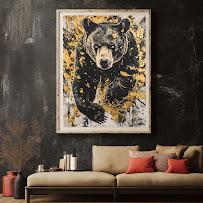 Bear Large Wall Art Print | Canvas or Poster | Hunting lodge decor | Forest Wildlife Artwork | Modern Rustic Animal Original