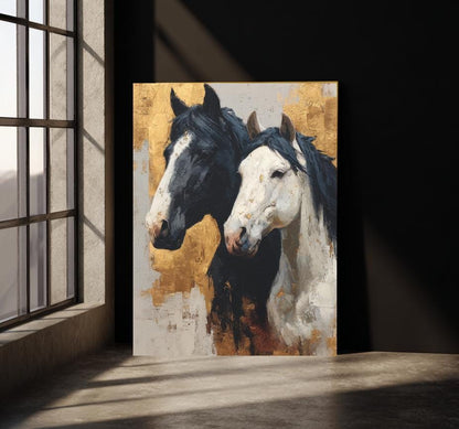Rustic Horse Art | Modern Luxury Farmhouse Equine Decor | Western Ranch Cabin Print — Poster wall art