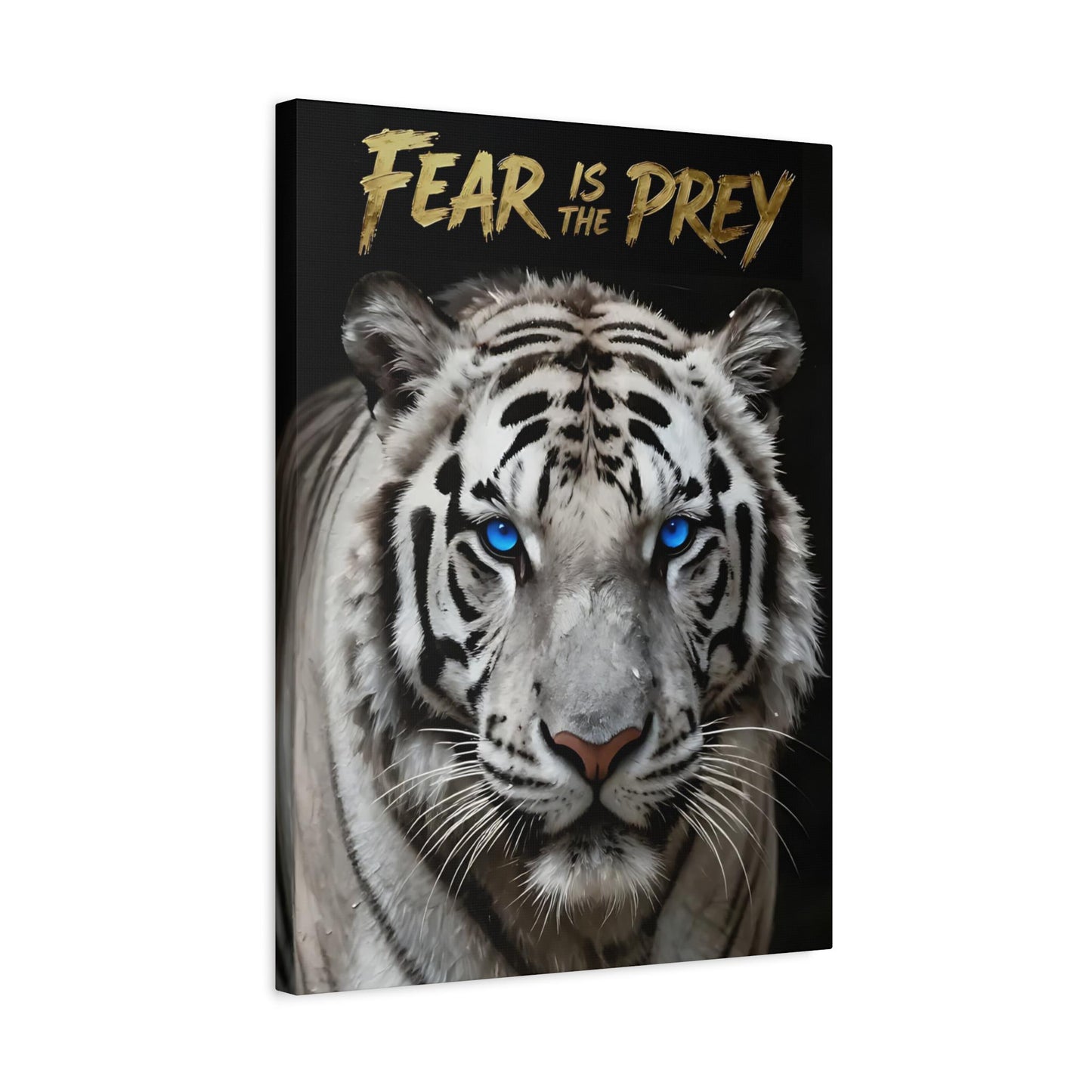 White Tiger Canvas Art | Motivational Quote, Modern Office Decor — Canvas wall art