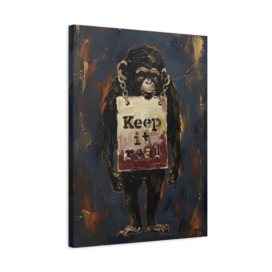 Urban Chimp Canvas Print | "Keep it Real" Graffiti Art — Canvas wall art
