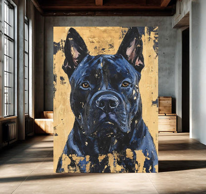 Cane Corso Wall Art | Custom Dog Painting | Dark Moody Luxury Decor | Masculine Office Gift | Guard Dog — Framed Print wall