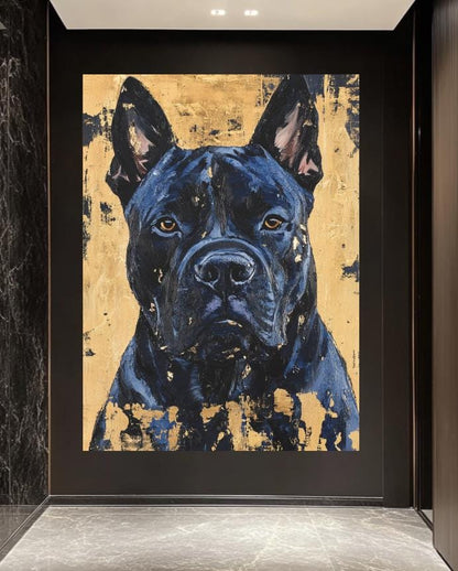 Cane Corso Wall Art | Custom Dog Painting | Dark Moody Luxury Decor | Masculine Office Gift | Guard Dog — Framed Print wall