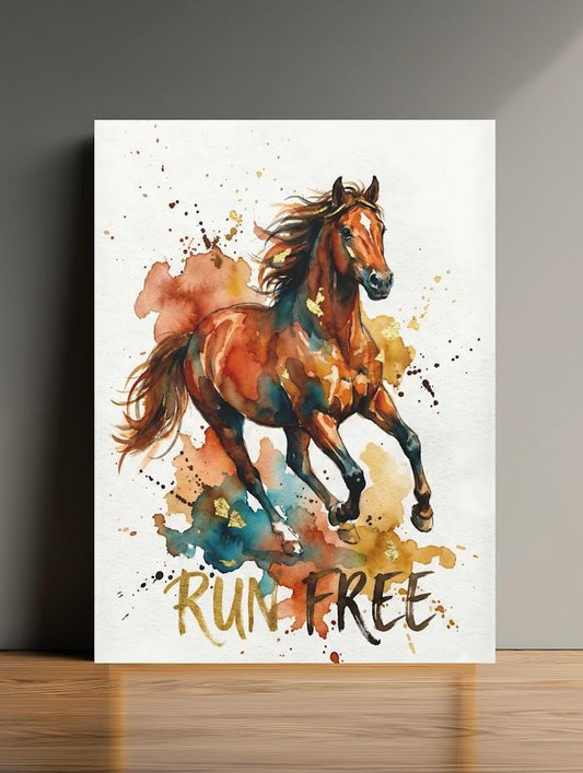 Watercolor Horse Canvas Print | Equine Wall Art, Western Decor — Poster wall art
