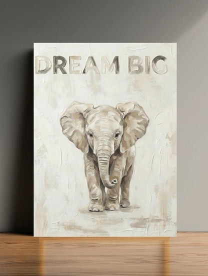 Baby Elephant Safari Nursery Print | Dream Big Quote — Poster wall art