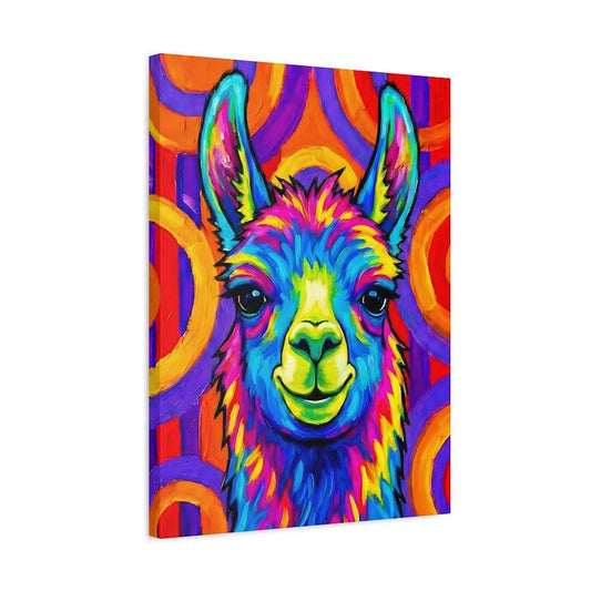 Colorful Llama Pop Art | Funky Nursery Canvas Print — Canvas wall art