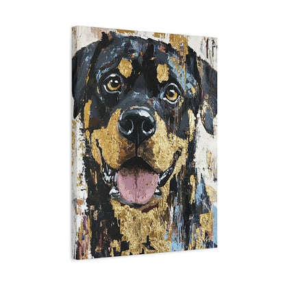 Modern Rottweiler Canvas Art , Abstract Dog Portrait for Masculine Office or Rotty Dad Gift — Canvas wall art