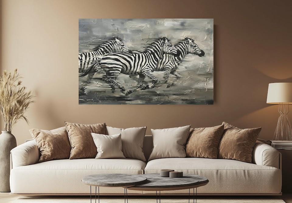 Zebra Canvas Print | Modern Safari Animal Wall Art — Framed Print wall art