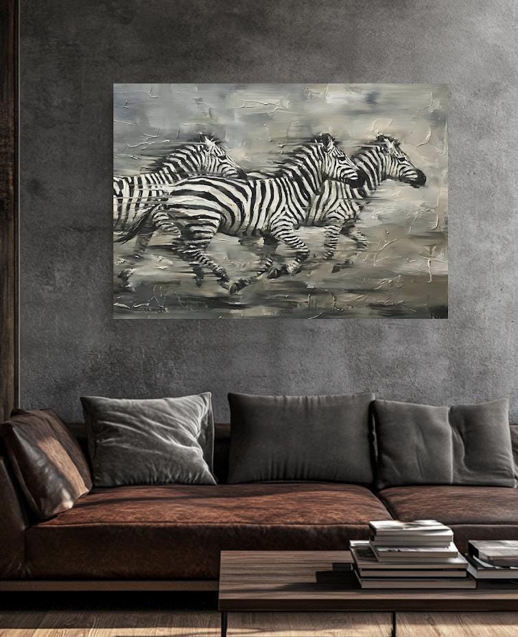 Zebra Canvas Print | Modern Safari Animal Wall Art — Framed Print wall art