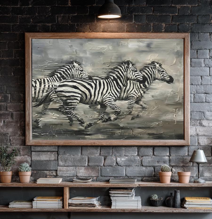 Zebra Canvas Print | Modern Safari Animal Wall Art — Framed Print wall art