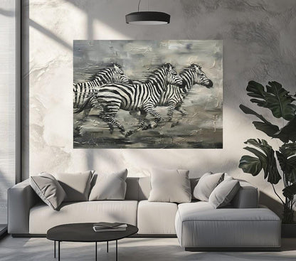 Zebra Canvas Print | Modern Safari Animal Wall Art — Framed Print wall art