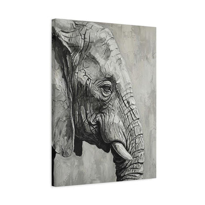 Grey Elephant Impasto Art | Modern Safari Print — Canvas wall art