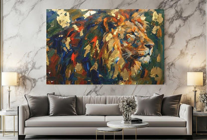 Lion of Judah Gold Foil Art | Abstract Christian Canvas Print — Poster wall art