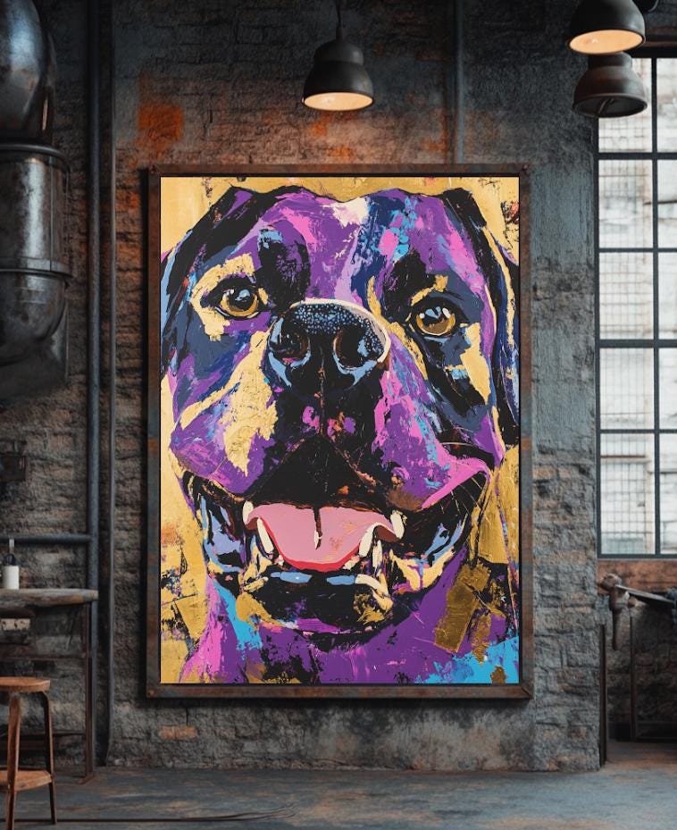 Colorful Rottweiler Art | Pop Art Dog Print | Custom Pet Painting | Rottie Mom Gift | Happy Animal Portrait — Poster wall art