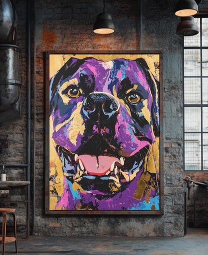 Colorful Rottweiler Art | Pop Art Dog Print | Custom Pet Painting | Rottie Mom Gift | Happy Animal Portrait — Poster wall art
