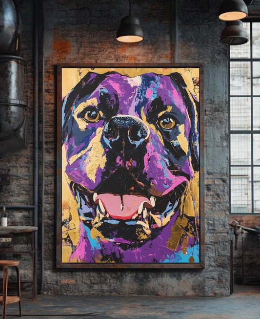 Colorful Rottweiler Art | Pop Art Dog Print | Custom Pet Painting | Rottie Mom Gift | Happy Animal Portrait — Poster wall art