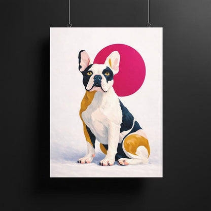 French Bulldog Canvas Print | Bold Modern Dog Art | Puppy Portrait Poster — Framed Print wall art