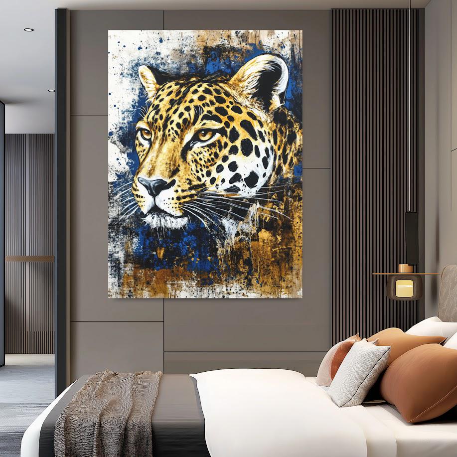 Leopard Canvas Print | Modern Wildlife Wall Art — Framed Print wall art