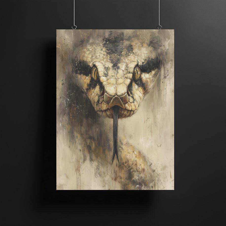 Cobra Wall Art, Dark Reptile Poster Print For Gothic Room Decor — Canvas wall art